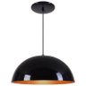 Pendente Meia Lua 50cm Luminária Alumínio Preto Brilhante com Cobre - Rei da Iluminação - 1
