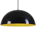 Ver imagem 3 de Pendente Meia Lua 50cm Luminária Alumínio Preto Brilhante com Amarelo - Rei da Iluminação
