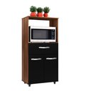 Ver imagem 3 de Armário Balcão Multiuso para Cozinha Micro-ondas e Forno Luna Savana Preto Moblis