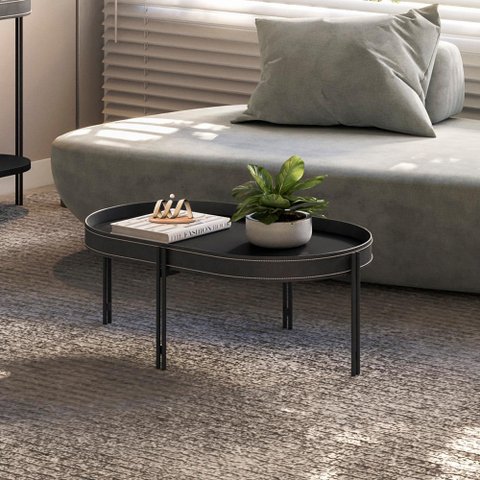 Mesa de Centro Industrial para Sala Preto Mônaco Linea Brasil
