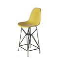 Ver imagem 5 de Jogo Mesa Bistrô Eames Tampo Amêndoa 60Cm 3 Banquetas Amarela Base Ferro Preto - Cor: Amendoa