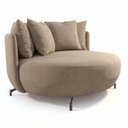 Ver imagem 3 de Poltrona Redonda Decorativa 2 Lugares com Almofadas 150cm Soho