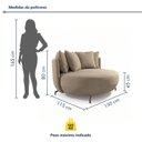 Ver imagem 4 de Poltrona Redonda Decorativa 2 Lugares com Almofadas 150cm Soho