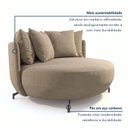 Ver mais imagens de Poltrona Redonda Decorativa 2 Lugares com Almofadas 150cm Soho