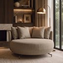 Ver imagem 1 de Poltrona Redonda Decorativa 2 Lugares com Almofadas 150cm Soho