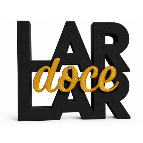 Placa Decoração para Casa Lar Doce Lar:Preto