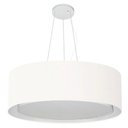 Ver imagem 1 de Lustre Pendente Cilíndrico Duplo Vivare Md-4125 Cúpula em Tecido 60x25cm - Bivolt - Branco - Bivolt