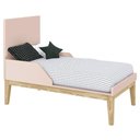 Ver imagem 3 de Berço Americano e Guarda Roupa 3 Portas New Classic Rosa com Pés Madeira Natural e Colchão Gazin