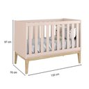 Ver imagem 2 de Berço Americano e Guarda Roupa 3 Portas New Classic Rosa com Pés Madeira Natural e Colchão Gazin