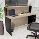 Ver imagem 2 de Balcão Atendimento Recepção Consultório 1400x600 com Gaveteiro Netmobil - Dubai