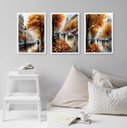 Ver imagem 2 de Kit 3 Quadros Românticos Cidade Europa 24x18cm - com Vidro:madeira Preta