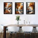 Ver imagem 1 de Kit 3 Quadros Românticos Cidade Europa 24x18cm - com Vidro:madeira Preta