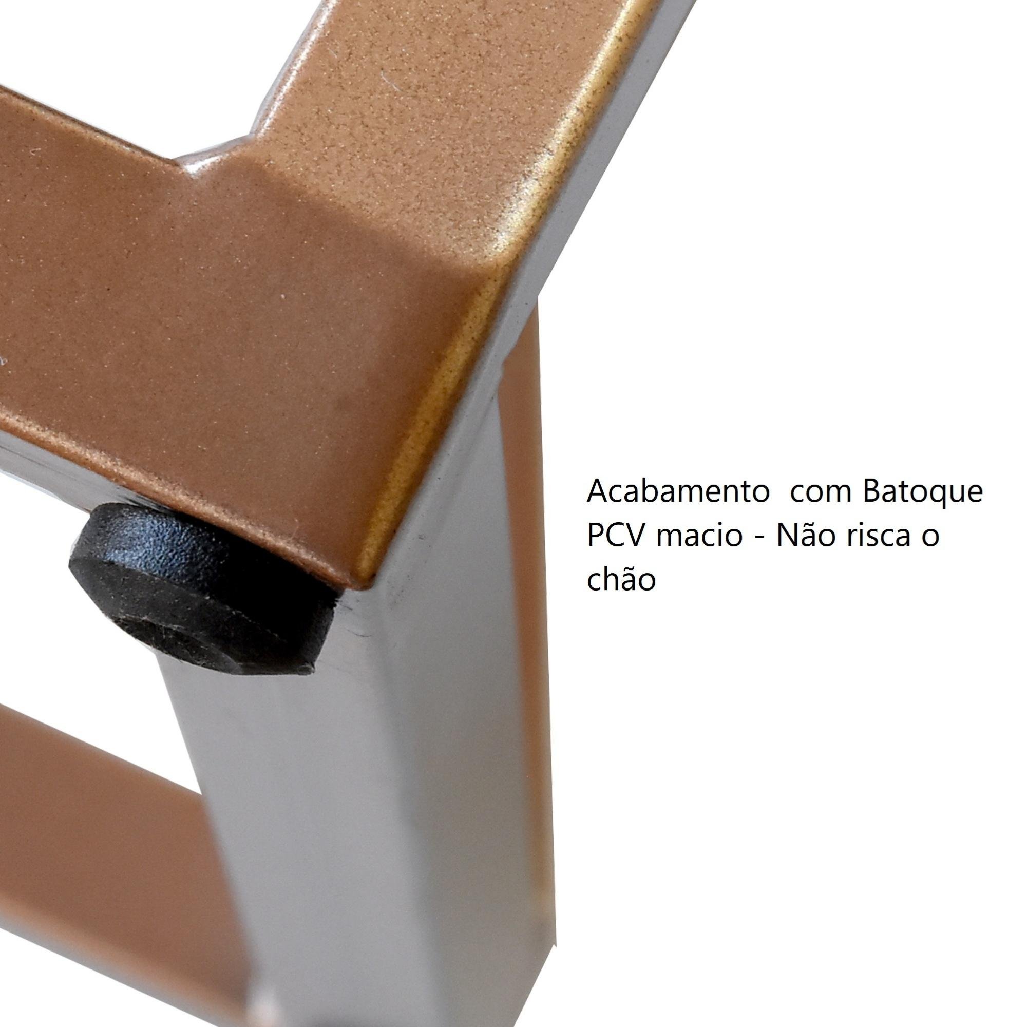 Cadeira Industrial Estofada e Metalon - Cobre 47 CM Casadecorlis - 6