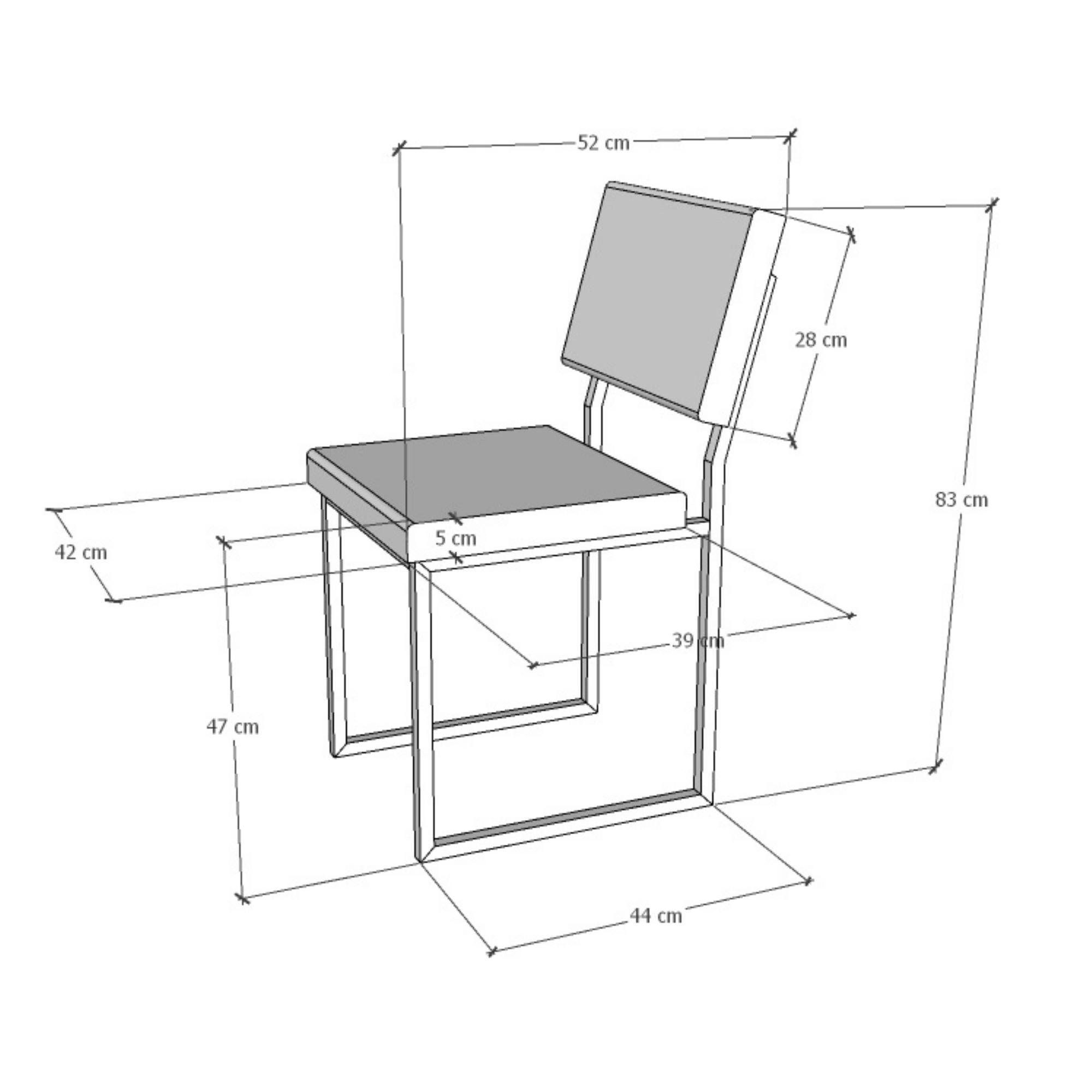 Cadeira Industrial Estofada e Metalon - Cobre 47 CM Casadecorlis - 4