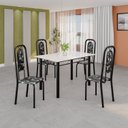 Ver imagem 1 de Conjunto Sala de Jantar com 4 Cadeiras Lara Preto/Branco