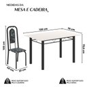 Ver imagem 3 de Conjunto Sala de Jantar com 4 Cadeiras Lara Preto/Branco