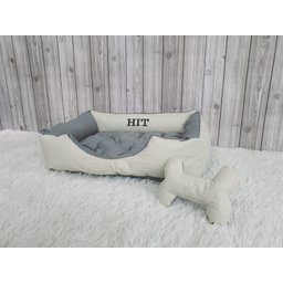 Cama G Cinza e Bege Pet Colchão para Cachorro G Caminha Caes e Gatos Personalizada com Nomes - 2