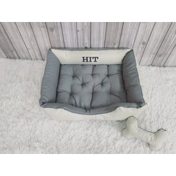 Cama G Cinza e Bege Pet Colchão para Cachorro G Caminha Caes e Gatos Personalizada com Nomes - 5