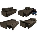 Ver imagem 7 de Sofá Sem Caixa Retrátil Reclinável 2,15m Cama inBox Versátil com Pillow Top e Molas Velusoft