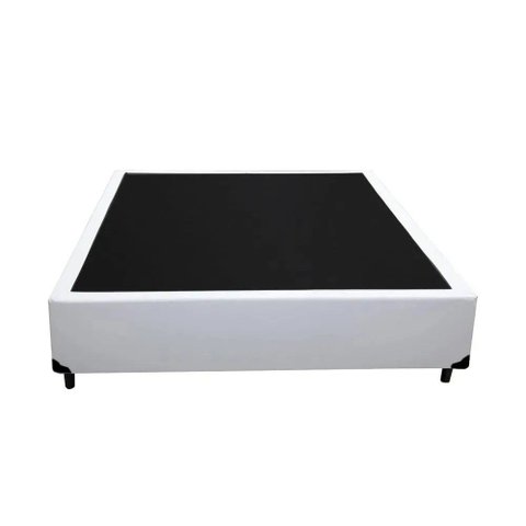 Cama Box Casal Branco Colchão Ortobom de Molas Ensacadas Airtech Springpocket