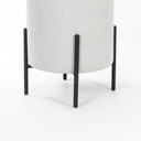 Ver imagem 2 de Puff Siena Decorativo Tecido Linho Banqueta Redondo Pés de Metal