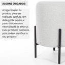Ver imagem 5 de Puff Siena Decorativo Tecido Linho Banqueta Redondo Pés de Metal