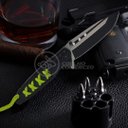 Ver imagem 5 de Canivete Aço Inox Sobrevivência Semi-automático Edc Fade Bushcraft Paracord - Preto