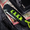 Ver imagem 2 de Canivete Aço Inox Sobrevivência Semi-automático Edc Fade Bushcraft Paracord - Preto
