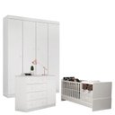 Ver imagem 1 de Quarto de Bebê com Berço Multifuncional Selena Branco Brilho – Phoenix