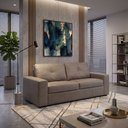 Ver imagem 1 de Sofá 3 Lugares Couro Cinza Titânio Legitimo 235cm Natural Premium Adel Dekorien