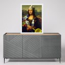 Ver imagem 2 de Quadro Divertido Área de Serviço - Monalisa 24x18cm - com Vidro:moldura Branca