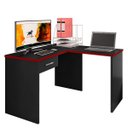 Ver imagem 1 de Mesa Gamer com Extensor em L e 1 Gaveta Drx-9000 Preto/Vermelho