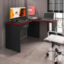 Ver imagem 4 de Mesa Gamer com Extensor em L e 1 Gaveta Drx-9000 Preto/Vermelho