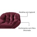Ver imagem 3 de Poltrona Decorativa Califórnia Base de Madeira Giratória Veludo Bordo