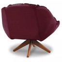Ver imagem 5 de Poltrona Decorativa Califórnia Base de Madeira Giratória Veludo Bordo