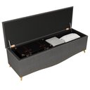 Ver imagem 4 de Cabeceira Cama Box Casal Queen 160cm com Calçadeira Baú Imperial J02 Linho Grafite