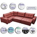 Ver imagem 7 de Sofa de Canto Retrátil e Reclinável com Molas Cama Inbox Oklahoma 3,65x2,51 ou 2,51x3,65 Vermelho