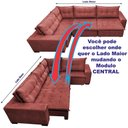 Ver imagem 5 de Sofa de Canto Retrátil e Reclinável com Molas Cama Inbox Oklahoma 3,65x2,51 ou 2,51x3,65 Vermelho