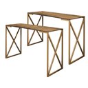 Ver imagem 1 de Kit 2 Escrivaninha Dourado Tampo Mdf Rústico