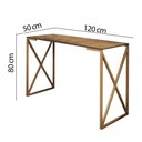 Ver imagem 2 de Kit 2 Escrivaninha Dourado Tampo Mdf Rústico