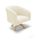 Ver imagem 2 de Poltrona Decorativa Giratória Ma30 Stella Cotelê Ext/veludo Off White D03 - D’Rossi