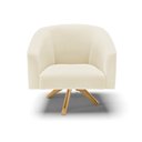 Ver imagem 5 de Poltrona Decorativa Giratória Ma30 Stella Cotelê Ext/veludo Off White D03 - D’Rossi