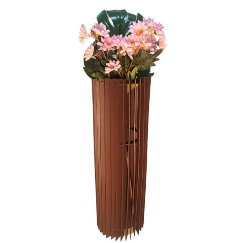 Vaso de Chão Decorativo Grande Torre -:marrom/70x20cm