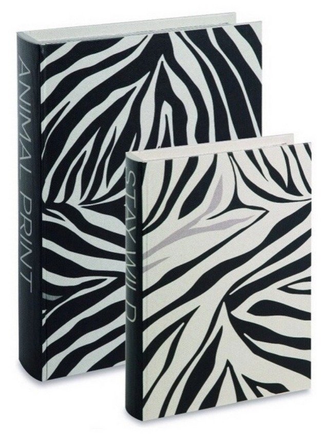 KIT 2 CAIXAS LIVRO ANIMAL PRINT - 1