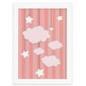 Quadro Decorativo Quarto Bebê Nuvens Ursinha Princesa 22x32 Moldura Branca - 1
