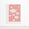 Quadro Decorativo Quarto Bebê Nuvens Ursinha Princesa 22x32 Moldura Branca - 2