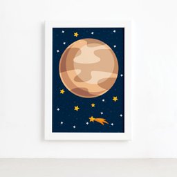 Quadros para Quarto Infantil Sistema Solar Planetas Kit 4un - 4