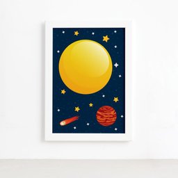 Quadros para Quarto Infantil Sistema Solar Planetas Kit 4un - 3