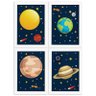 Quadros para Quarto Infantil Sistema Solar Planetas Kit 4un - 1