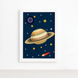 Quadros para Quarto Infantil Sistema Solar Planetas Kit 4un - 6